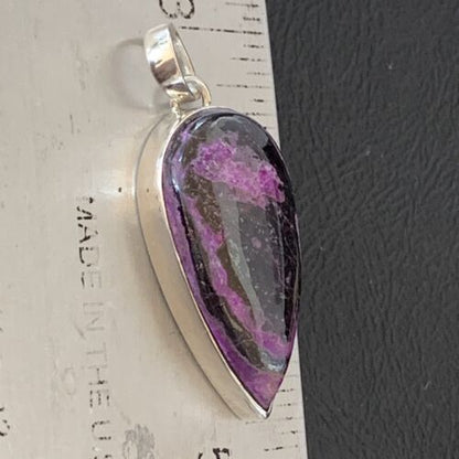 Navajo Purple Sugilite Pendant | Sterling Silver Pearls | 1.50" | Authentic Native American Handmade | 10932