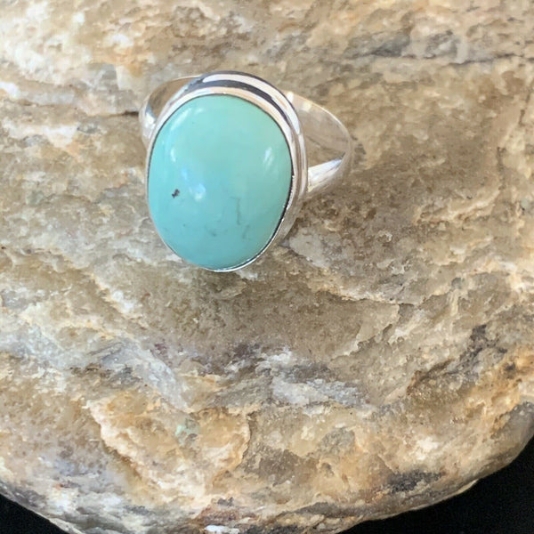 Navajo Kingman Blue Turquoise Ring | Sterling Silver | Sz 6 | Authentic Native American Handmade | 11425