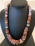 Navajo Sterling Silver Purple Spiny Oyster Necklace | Authentic Native American | 22" | 02182