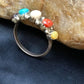 Zuni Blue Opal, Coral, Turquoise Multi-Stone Ring | Authentic Native American Sterling Silver | Multi-Stone | Sz 6.25 | 2501
