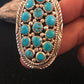 Navajo Kingman Turquoise Cluster Ring | Authentic Native American Sterling Silver | Multi-Stone | Sz 7.5 | 8392