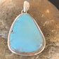 Native American Navajo Blue Bisbee Turquoise Pendant | Sterling Silver | 1.5" | 1618
