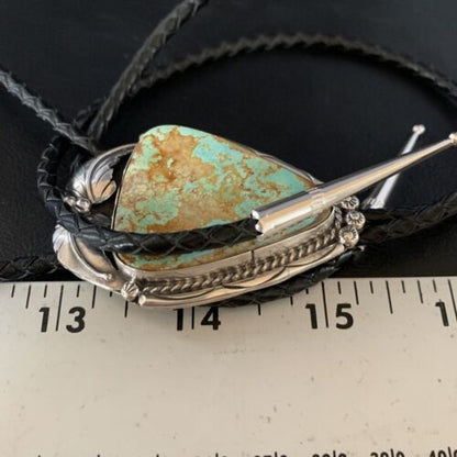 Southwestern Men's Bolo Tie | Blue #8 Turquoise | Sterling Silver | Navajo | 14112