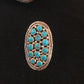 Navajo Kingman Turquoise Cluster Ring | Authentic Native American Sterling Silver | Multi-Stone | Sz 7.5 | 8392