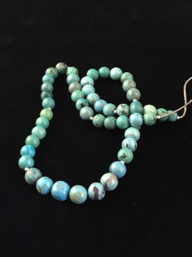 Southwestern Heishi Blue Turquoise Bead Necklace | Sterling Silver | 20" | 10019