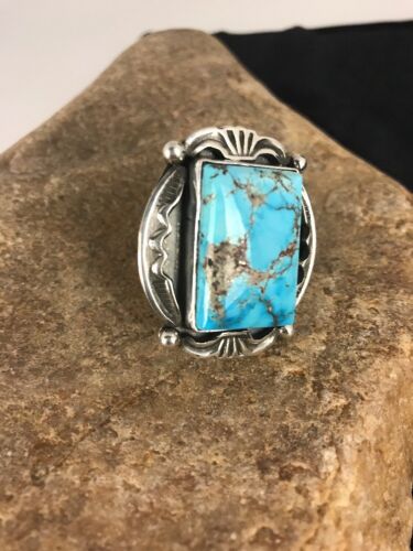 Turquoise Ring | Sterling Silver | Handmade | Sz 8.5 | 13930