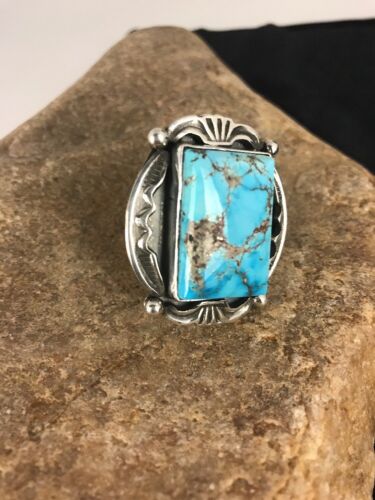 Turquoise Ring | Sterling Silver | Handmade | Sz 8.5 | 13930