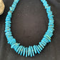 Authentic Native American Navajo Pearl Sterling Silver Shell Turquoise Nugget Necklace | 24" | 00817
