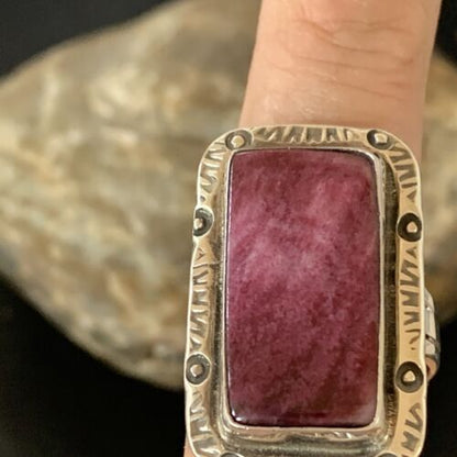 Native American Purple Spiny Oyster Ring | Sterling Silver | Sz 10 | 10205
