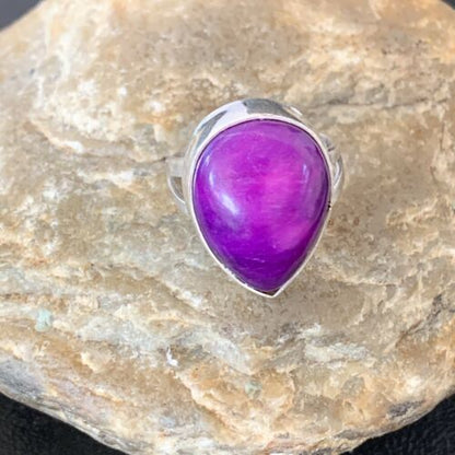 Native American Women's Navajo Purple Sugilite Ring | Sterling Silver | Sz 9 | 10863