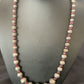 Navajo Pearl Purple Spiny Oyster Bead Necklace | Sterling Silver | Hand Stamped | Authentic Native American Jewelry | Single Strand | 11877