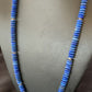 Men's Blue Lapis Bead Necklace | 8mm Liquid Silver Heishi | Sterling Silver | 24" | 12775