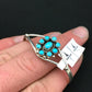 Navajo Blue Turquoise Cluster Bracelet | Sterling Silver | Authentic Native American Handmade | 4" | 4462