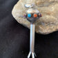 Navajo Blue Turquoise Multi-Color Naja Pendant | Sterling Silver | Authentic Native American Handmade | 01156