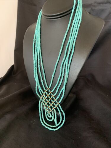 Santo Domingo Turquoise Heishi 5-Strand Necklace | Sterling Silver & Gold-Filled | 12073