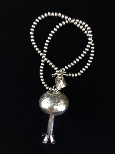 Southwestern Men's Navajo Sterling Silver Large Naja Necklace Pendant | 4" | Authentic Native American Handmade | 10041
