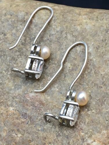 Native American Mother of Pearl Earrings | Navajo Sterling Silver | Authentic Handmade | 8610