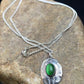 Navajo Green Turquoise Pendant Necklace | Sterling Silver | Native American Handmade | 19" | 8956