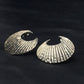 Native American Navajo Crescent Earrings | Sterling Silver | 1" | 4487