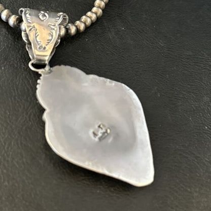 Navajo Purple Spiny Oyster Pendant Necklace | Sterling Silver | Authentic Native American Handmade | 14662
