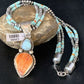 Navajo Dry Creek Turquoise Pendant | Sterling Silver Spiny Necklace | 2.5" | Multi-Strand | 13580