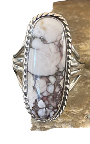 Southwestern Navajo Wild Horse Turquoise Ring | Sterling Silver | Sz 11 | 01878