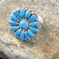 Navajo Blue Kingman Turquoise Cluster Ring | Authentic Native American Sterling Silver | Multi-Stone | Sz 7 | 10114