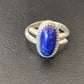 Women's Adjustable Navajo Lapis Lazuli Ring | Sterling Silver | Sz 7.5 | Authentic Native American Handmade | 12451