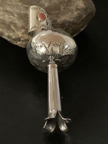 Southwestern Sterling Silver Spiny Naja Pendant Necklace | 4" | Authentic Native American Handmade | 10456