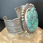 Men's Navajo Blue Spiderweb Turquoise Cuff Bracelet | Sterling Silver | Authentic Native American Handmade | 1631