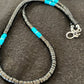 Navajo Blue Turquoise Heishi Onyx Necklace | Sterling Silver | Authentic Native American Handmade | 19" | 8823