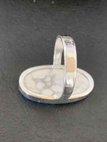 Native American Women's Navajo White Howlite Ring | Sterling Silver | Sz 8 | 11605