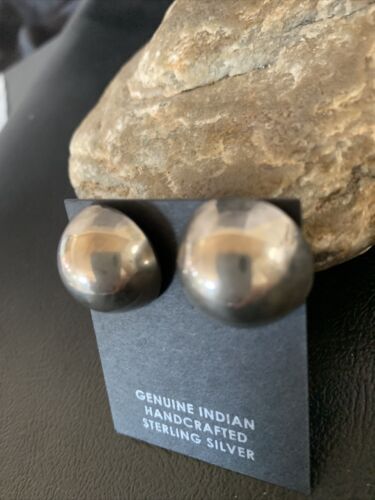 Old Pawn Women's Southwestern Oval Stud Earrings | Sterling Silver | 1" | 13005