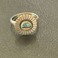 Navajo Blue Turquoise Pink Coral Inlay Ring | Sz 5.5 | Authentic Native American Handmade | 11171