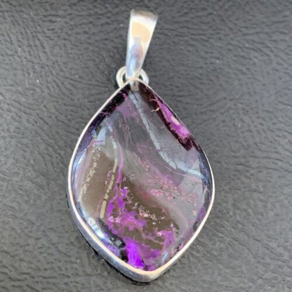 Navajo Purple Sugilite Pendant | Sterling Silver Pearls | 1.50" | Authentic Native American Handmade | 10928