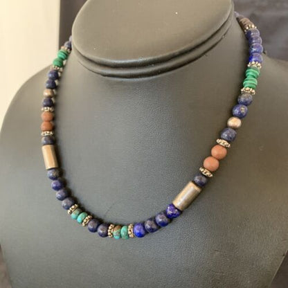 Authentic Tommy Singer Necklace | Blue Lapis Turquoise | Sterling Silver | 15" | 10392