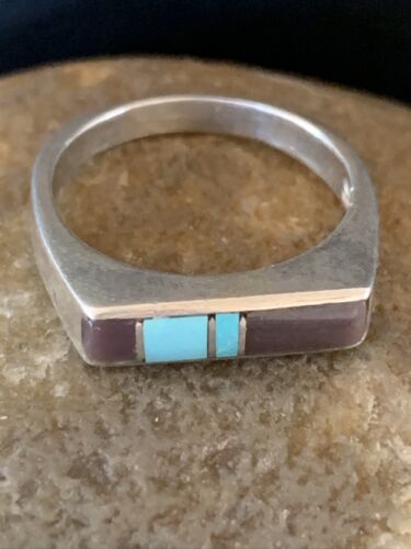 Navajo Blue Turquoise Purple Sugilite Inlay Ring | Sz 5.5 | Authentic Native American Handmade | 11147