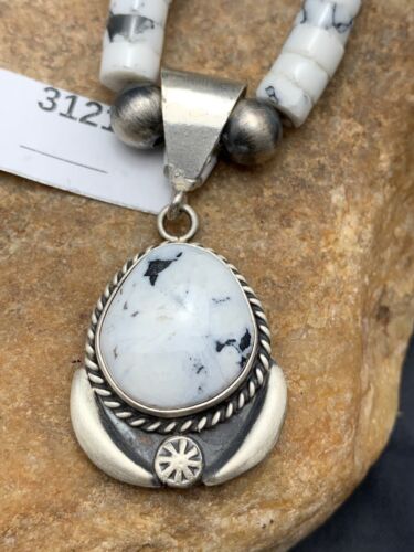 Navajo Purple Sugilite & Howlite Bead Necklace | Sterling Silver | 22" | Authentic Native American Handmade | 3121