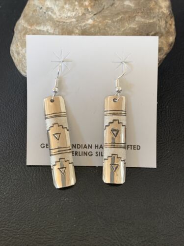 Navajo Stamped Sterling Silver Earrings Set | Authentic Native American Handmade | 11623