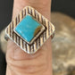 Navajo Blue Turquoise Ring | Sterling Silver | Sz 6.5 | Authentic Native American Handmade | 10776