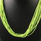 Navajo Green Gaspeite Heishi Necklace | 10 Strand | Sterling Silver | 17" | 10256