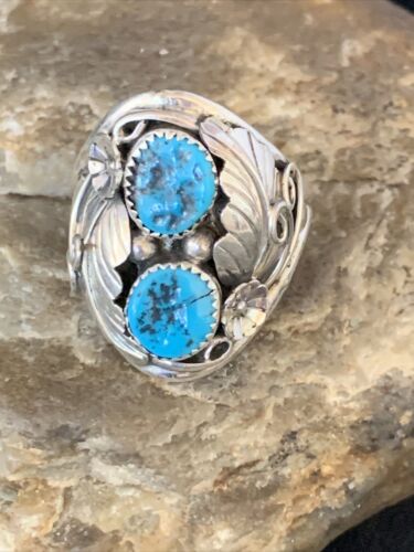 Navajo Kingman Turquoise Multi-Stone Ring | Authentic Native American Sterling Silver | Sz 11 | 14178