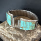 Authentic Navajo Men's Wristwatch | Blue Turquoise Inlay | Sterling Silver Tips | Native American Jewelry | 14395