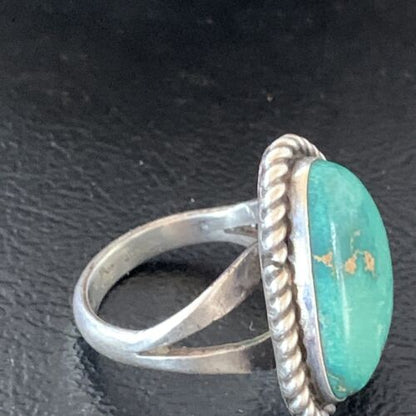 Navajo Green Sonoran Gold Turquoise Ring | Sterling Silver | Sz 6 | 10365