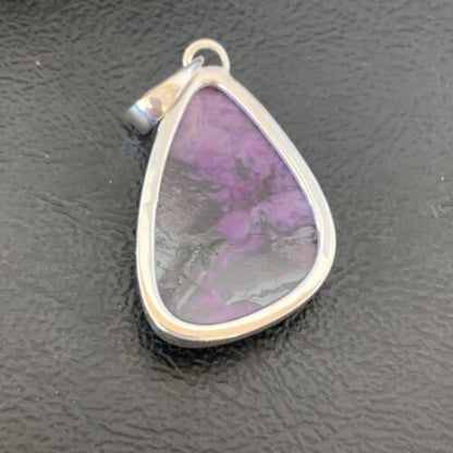 Navajo Pearls Purple Sugilite Pendant | Sterling Silver | 1.50" | Authentic Native American Handmade | 10927