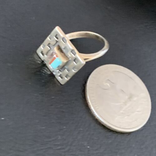 Navajo Blue Turquoise Sugilite Inlay Ring | Sz 5.5 | Sterling Silver | Authentic Native American Handmade | 13145 - Masha USA