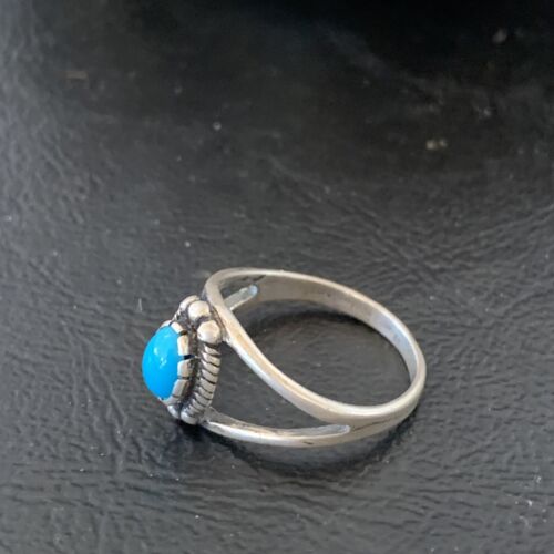 Southwestern Old Pawn Navajo Blue Turquoise Ring | Sterling Silver | Sz 5.5 | 10773