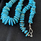 Authentic Native American Navajo Pearl Sterling Silver Shell Turquoise Nugget Necklace | 24" | 00817