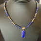 Native American Navajo Blue Lapis Pendant Necklace | Sterling Silver | 12248