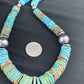 Navajo Sterling Silver Necklace with Southwestern Blue Green Turquoise | 20" | Graduated | Authentic Native American Jewelry